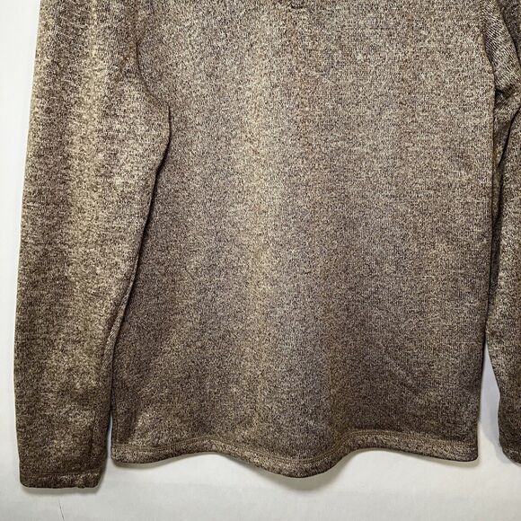 Mossy Oak 1/4 Zip Pullover Sweater Jacket Mens Size Medium Tan Brown Fleece EUC - Picture 3 of 9